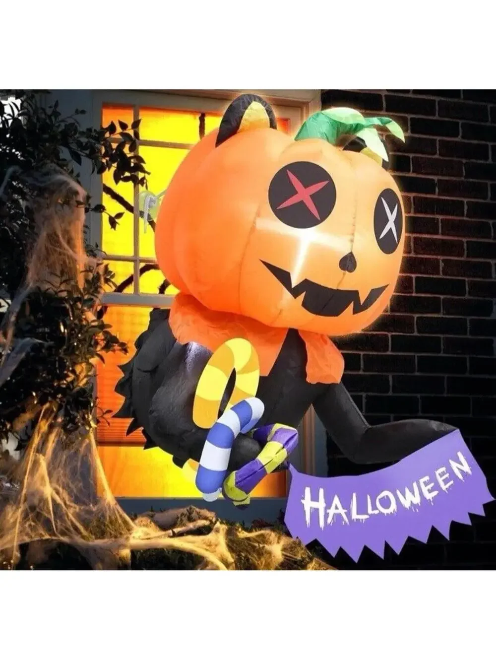 Venlois 3.5ft Halloween Inflatable Scary Ghost Pumpkin Party Outdoor Yard Decor